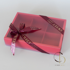 Коробка для 6 пирожных (цвет красный) 50 штук - Магазин товаров для кондитеров - Cake Box, Екатеринбург