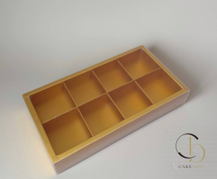 Коробка для 8 пирожных (цвет золото) - Магазин товаров для кондитеров - Cake Box, Екатеринбург