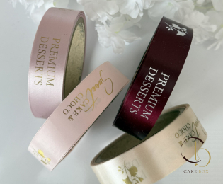 Лента брендированная (сатин) ширина 20мм (1000м) - Магазин товаров для кондитеров - Cake Box, Екатеринбург