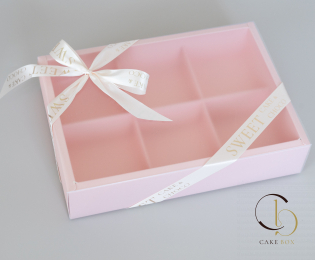 Коробка для 6 пирожных (цвет розовый) 50шт - Магазин товаров для кондитеров - Cake Box, Екатеринбург