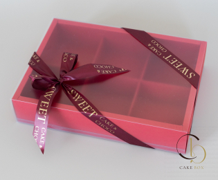 Коробка для 6 пирожных (цвет красный) 50 штук - Магазин товаров для кондитеров - Cake Box, Екатеринбург