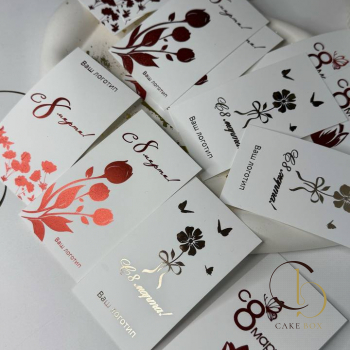 Открытки брендированные "8 марта" 5*9см  (10шт) - Магазин товаров для кондитеров - Cake Box, Екатеринбург