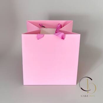Пакет подарочный бумажный S (25*25*25см) - Pink - Магазин товаров для кондитеров - Cake Box, Екатеринбург